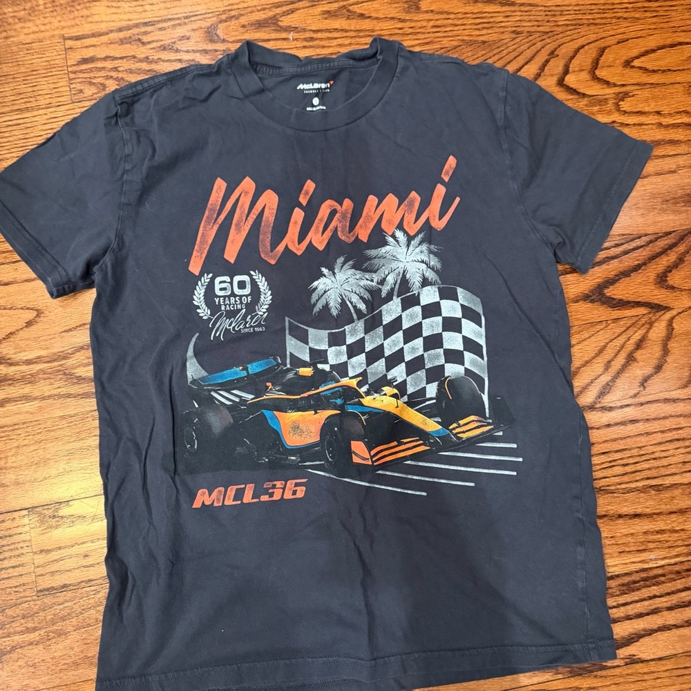McLaren Miami Racing Graphic Tee - Black with Orange & Yellow Accents